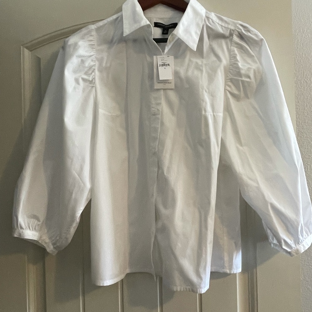New with tags white puff sleeve shirt